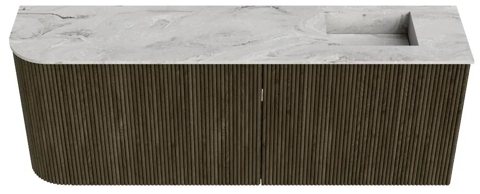 Mondiaz Joya DLux 110cm toiletmeubel ronding links shadow met wastafel faye rechts zonder kraangat glace