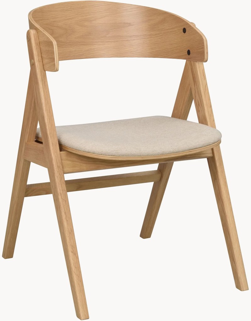 Eetkamer armstoelen Waterton van eikenhout met gestoffeerde zitvlak, 2 stuks
