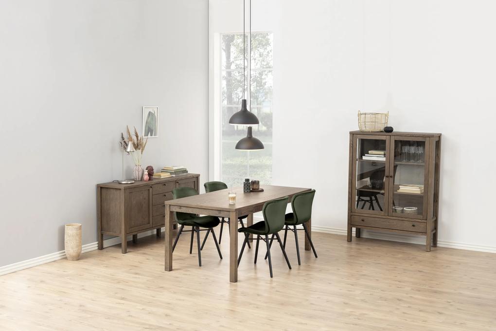 stoelen BALTEA bosgroen velours / poten zwart - modern voor woonkamer / eetkamer