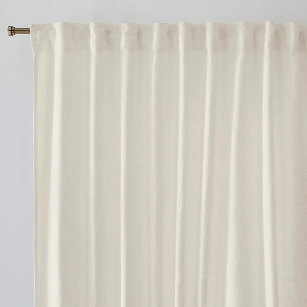 Linnen schermgordijn, met aangerimpelde bies en wave, ELBA