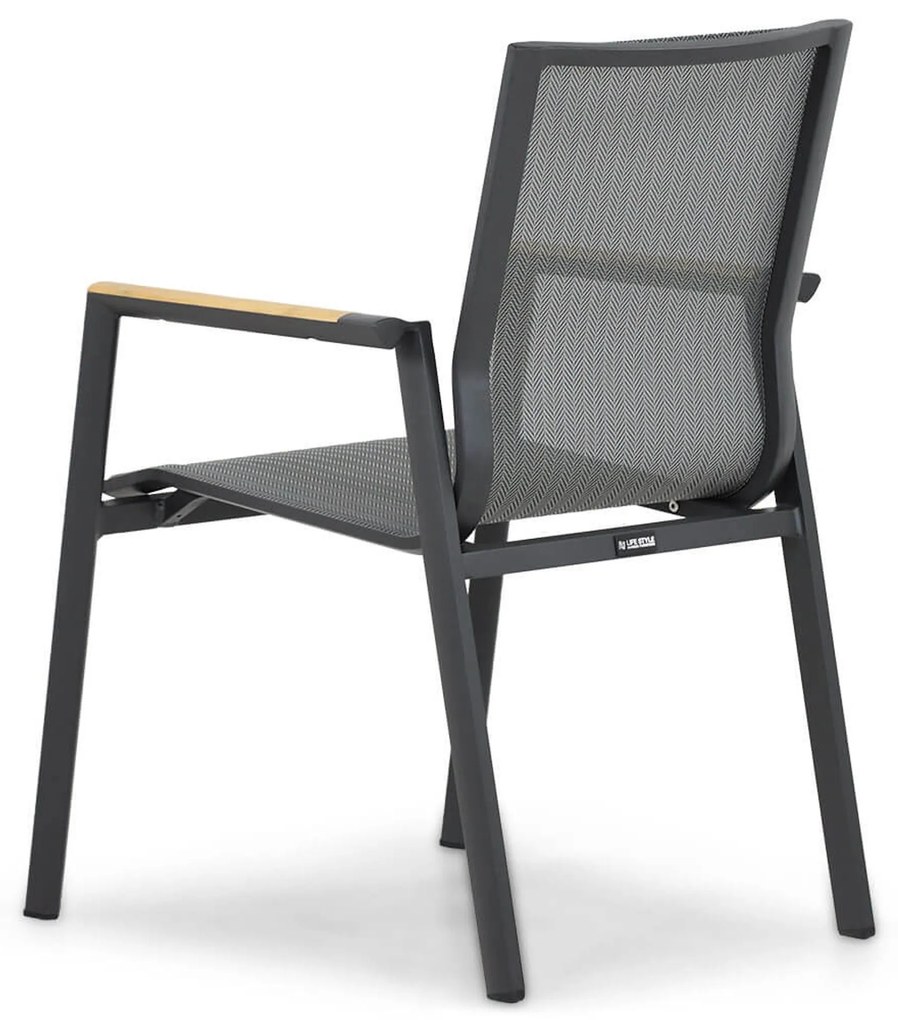 Tuinset 6 personen 210 cm Aluminium/textileen Grijs Lifestyle Garden Furniture Fiora/Venustas