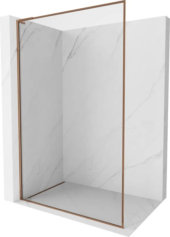 Mexen Kioto-F L douchewand inloop met frame 95 x 202 cm, transparant 8 mm, roze goud - 800-095-174-60-00