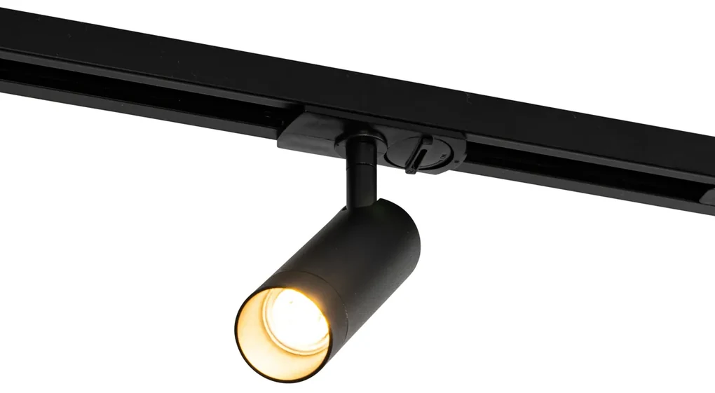 Modern railsysteem met 5 spots zwart 1-fase GU10 35mm - Iconic Jeana ...
