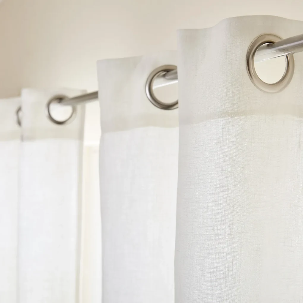 Gordijn in gewassen linnen met voering, met oogjes, Private
