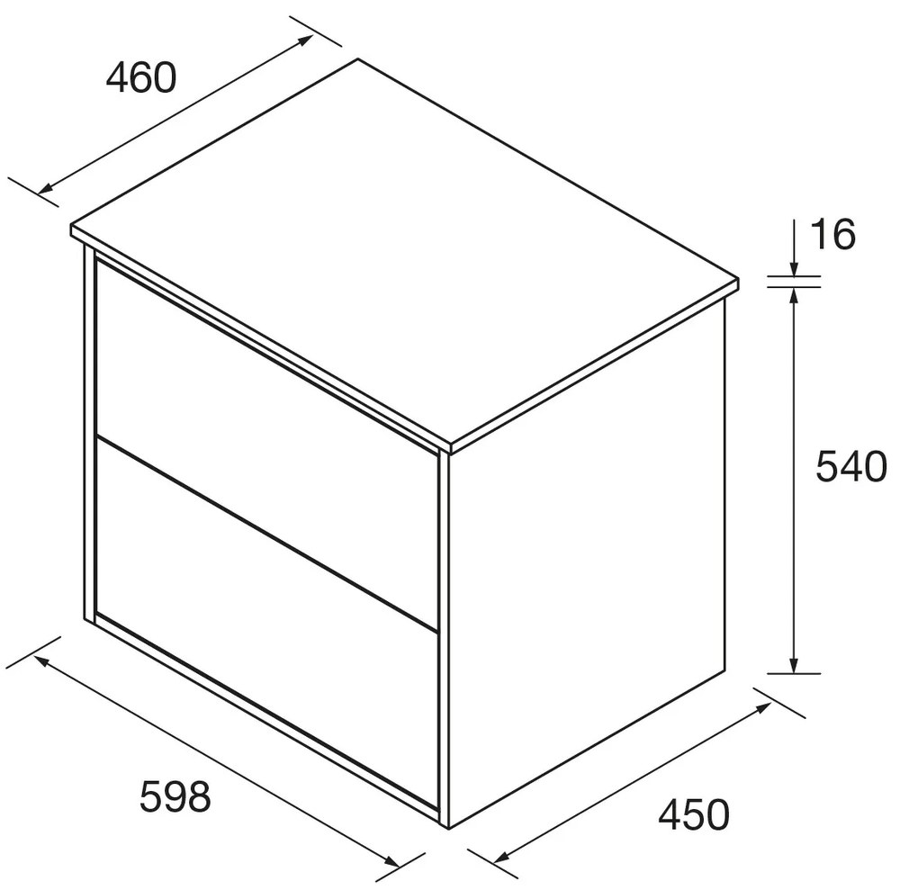 Muebles Ideal badmeubel 60cm met toppaneel wit mat