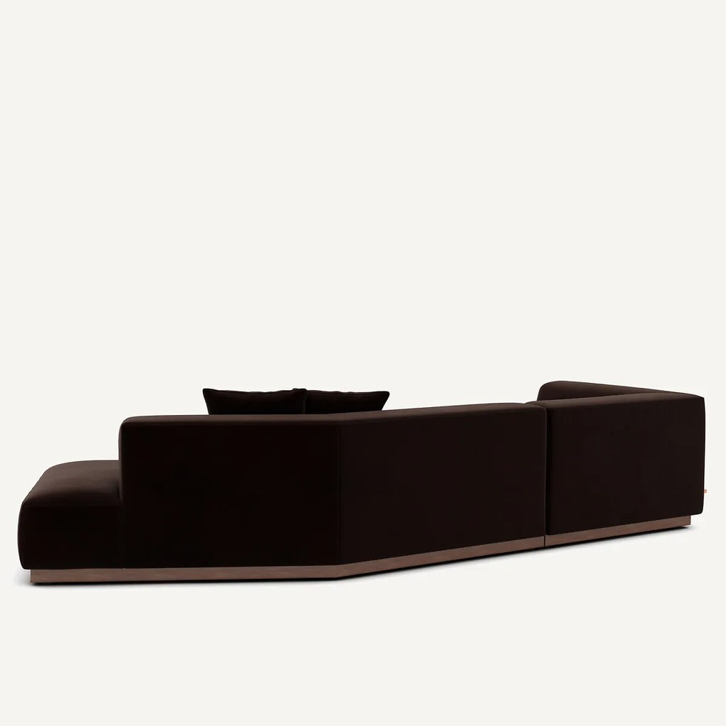 Linker open hoekbank fluweel, Jacopo