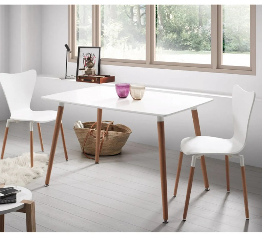 Kave Home Wad Eettafel Wit Met Eiken 140 Cm