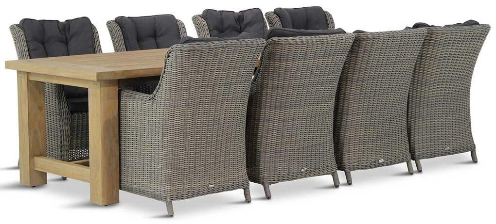 Tuinset 8 personen 300 cm Wicker Taupe Garden Collections Buckingham/Fourmile