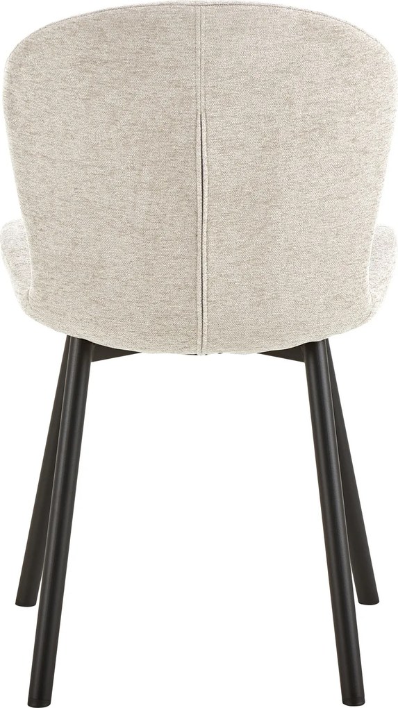 FIORA Beige (stof Apia 453)/zwart frame - MODERNE GESTOFFEERDE STOEL VOOR WOONKAMER/EETKAMER LOFT