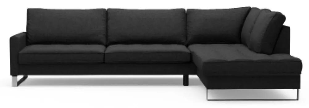 Rivièra Maison - West Houston Corner Sofa Chaise Longue Right, oxford weave, basic black - Kleur: zwart