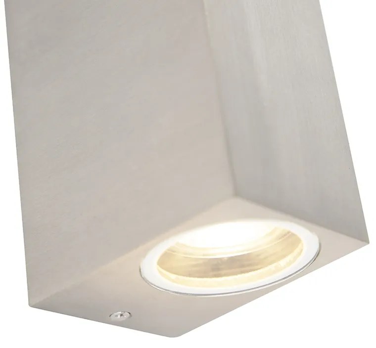 Buitenlamp Moderne wandlamp aluminium 2-lichts IP44 - Baleno Design, Modern GU10 IP44 Buitenverlichting