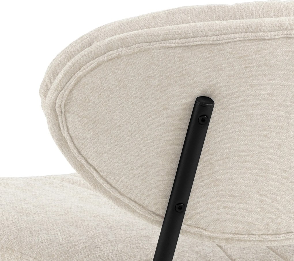 SOPHIA Beige (stof Apia 453)/zwart onderstel - RELAXFAUTEUIL STOEL VOOR DE WOONKAMER/HET KANTOOR MET BEKLEDING