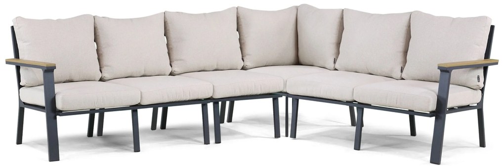 Hoek loungeset 6 personen Aluminium/Polywood (grey teakfinish) Grijs Lifestyle Garden Furniture Santiago