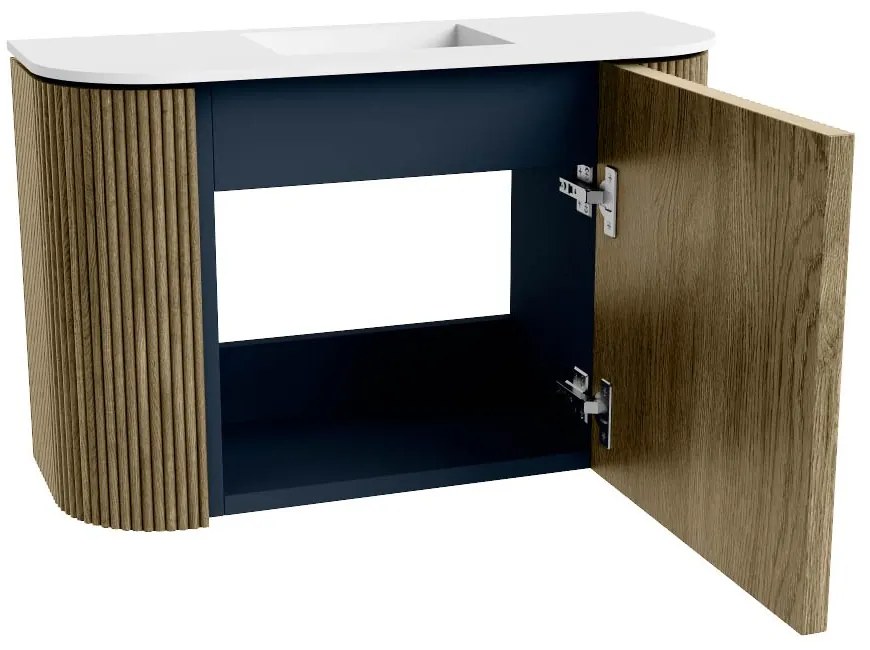 Mondiaz Joya 65cm toiletmeubel ronding links/rechts dusk met wastafel faye midden zonder kraangat talc