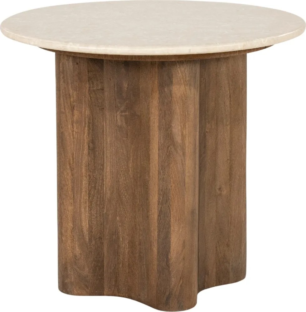 Ronde Botticino Bijzettafel - 50 X 50cm.