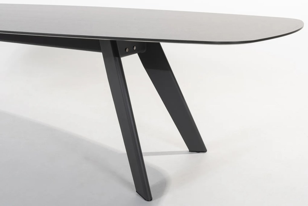 4 Seasons Outdoor Aprilla tuinset antraciet met Montana barrel shape tafel HPL slate antraciet 280 x 113 cm * Sale * Tuinset   antraciet weerbestendig