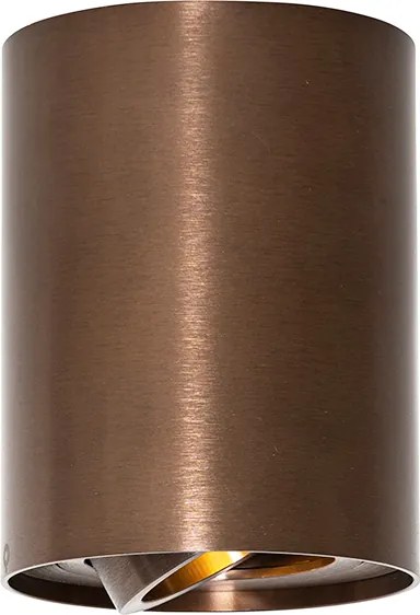 Set van 4 moderne plafondspots donkerbrons draai- en kantelbaar - Rondoo Up