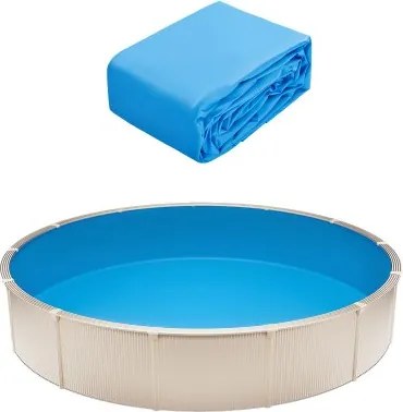 VEVOR Ronde zwembadfolie, φ550x147 cm, binnenfolie, vervangende folie, binnenhoes, zwembadfolie, standaard vinylfolie, slijtvast, voor bovengrondse zwembaden met een wandhoogte van 132 cm, effen kleur