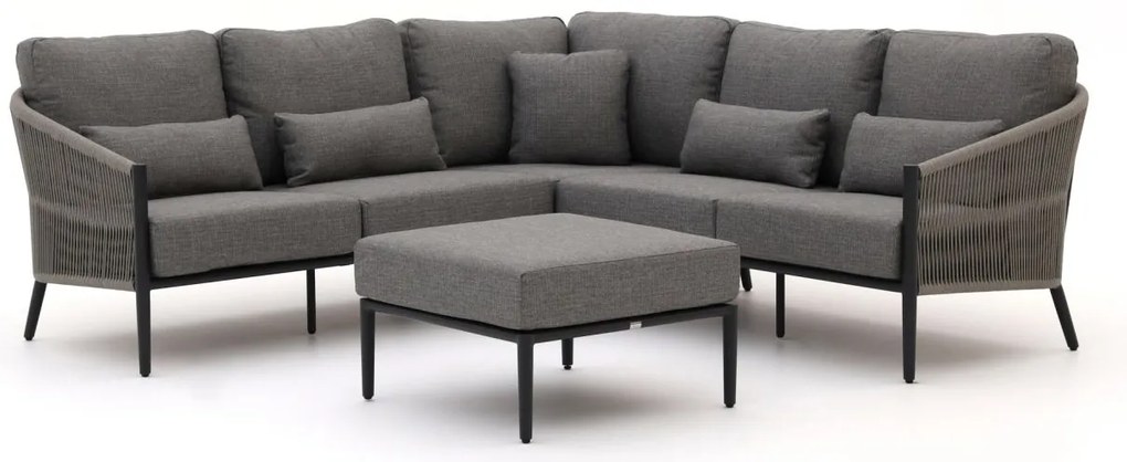 Hoek loungeset Bellagio  | 5 personen | Loungeset Grijs | Hoekbank Aluminium | 237.5x237.5cm | Kees Smit Tuinmeubelen