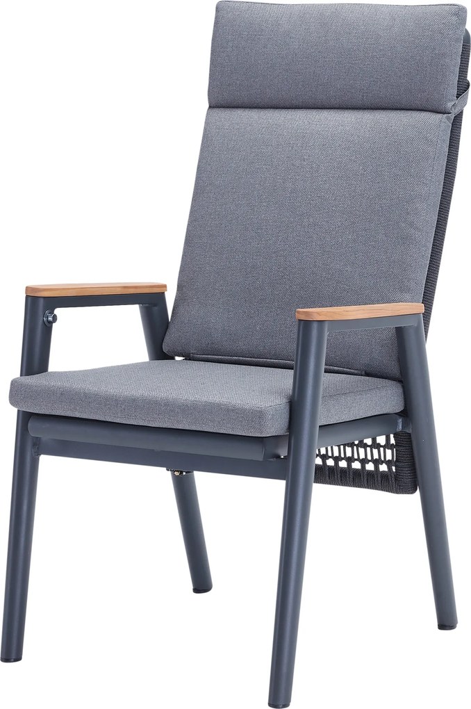 Estella dining tuinstoel verstelbaar rope aluminium antraciet