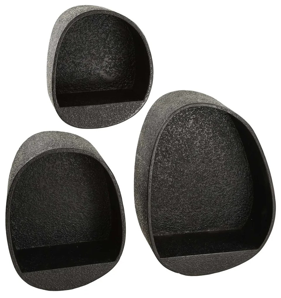 Wandschap Set Organische Vorm Antraciet - 43x21x5cm.