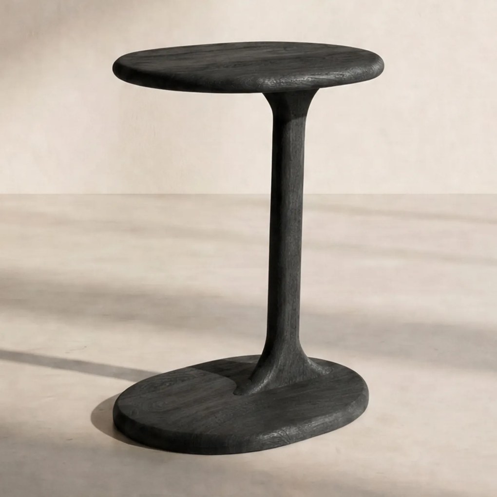 By-Boo Fenix Bank Bijzettafel Zwart Hout - 40 X 30cm.
