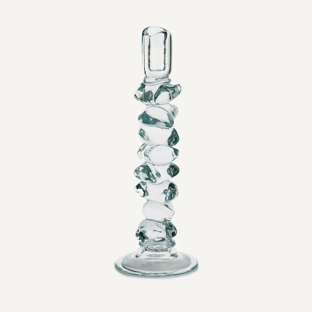 Transparante glazen kandelaar, H35 cm, Qimera