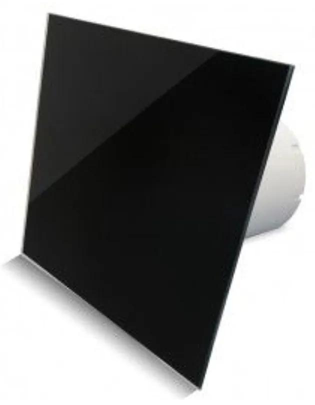 Badkamer Ventilator Pro Design Standaard 125mm 170 m3 Vlak Glas Zwart Glans