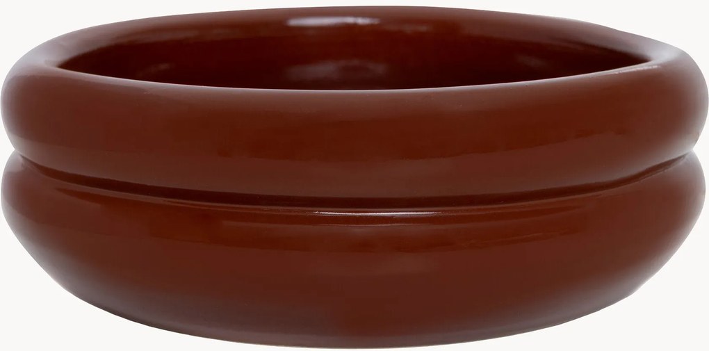 Handbeschilderde keramische voerbak Double Row, in verschillende formaten