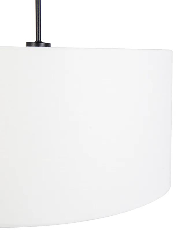 Stoffen Eettafel / Eetkamer Moderne hanglamp zwart met witte kap 50 cm - Combi 1 Modern E27 rond Binnenverlichting Lamp