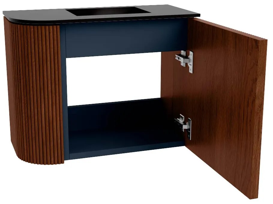 Mondiaz Joya 50cm toiletmeubel ronding links ruby met wastafel faye rechts zonder kraangat urban
