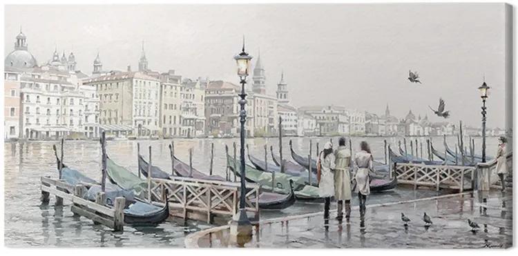 Print op canvas Richard Macneil - Quayside, Venice, (100 x 50 cm)