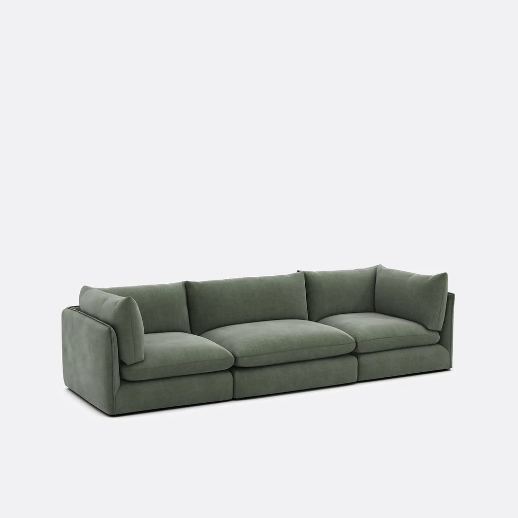 Modulaire 3-zitsbank in gestructureerde stof, Malo