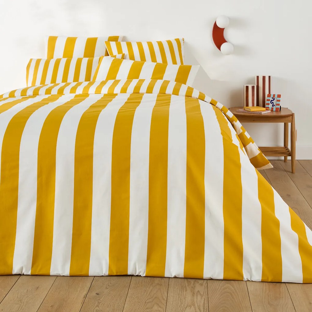Dekbedovertrek in katoen, HENDAYE JAUNE