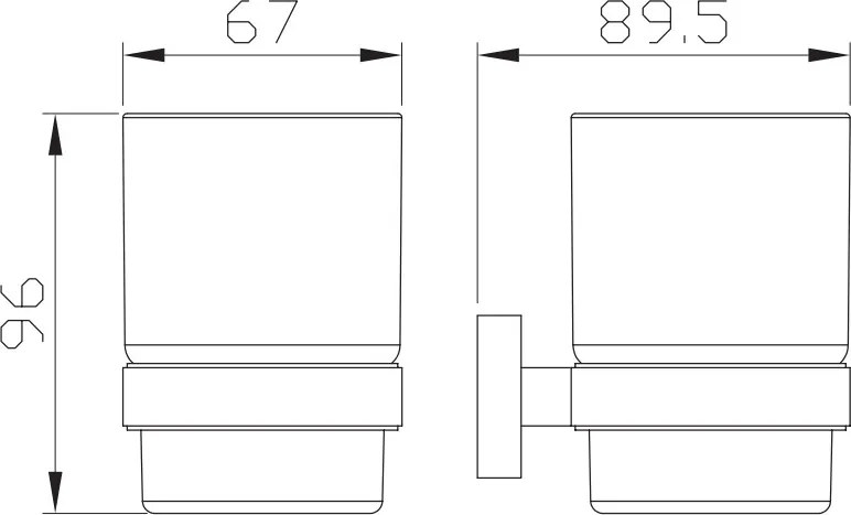 Eastbrook Asti messing bekerhouder chroom