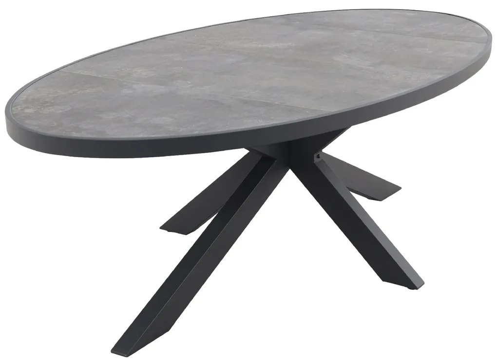 Jasmine Black/Silva 240x115 cm. ovale tuinset - 7-delig