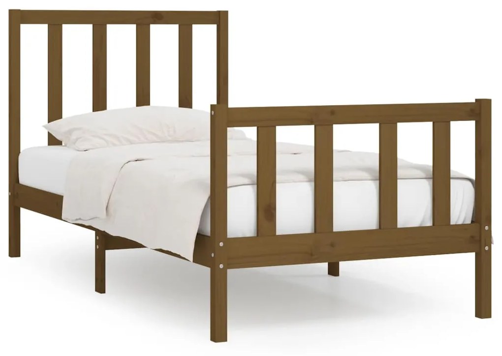 vidaXL Bedframe massief hout honingbruin 100x200 cm