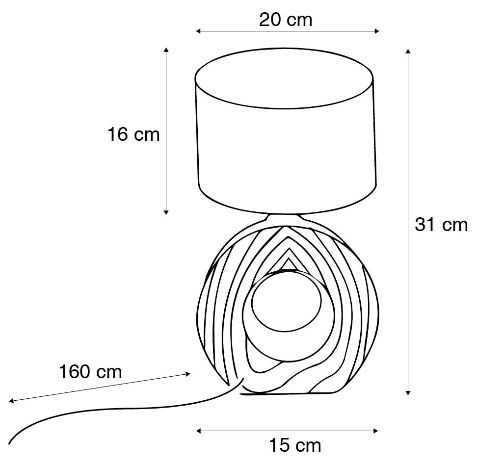 Moderne tafellamp grijs incl. LED - Meau Landelijk E14 rond Binnenverlichting Lamp