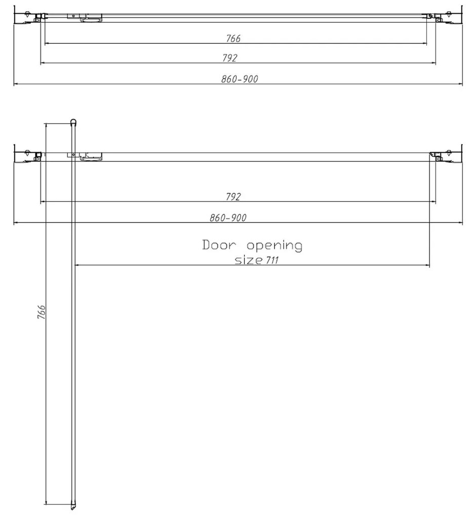 Best Design Arkos nisdeur 90x200cm geborsteld messing