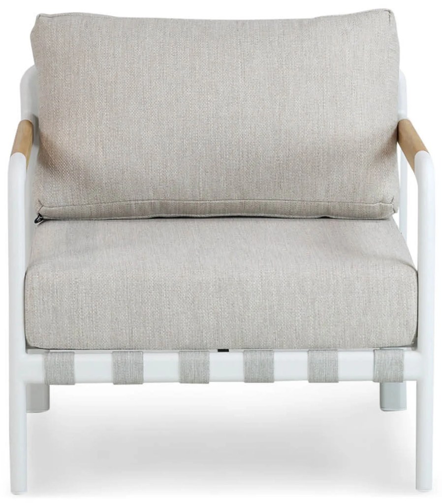 Stoel en Bank Loungeset 5 personen Aluminium/rope Wit  Coco Avellino