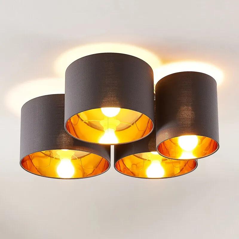 Laurenz plafondlamp, 4-lamps, grijs-goud - lampen-24