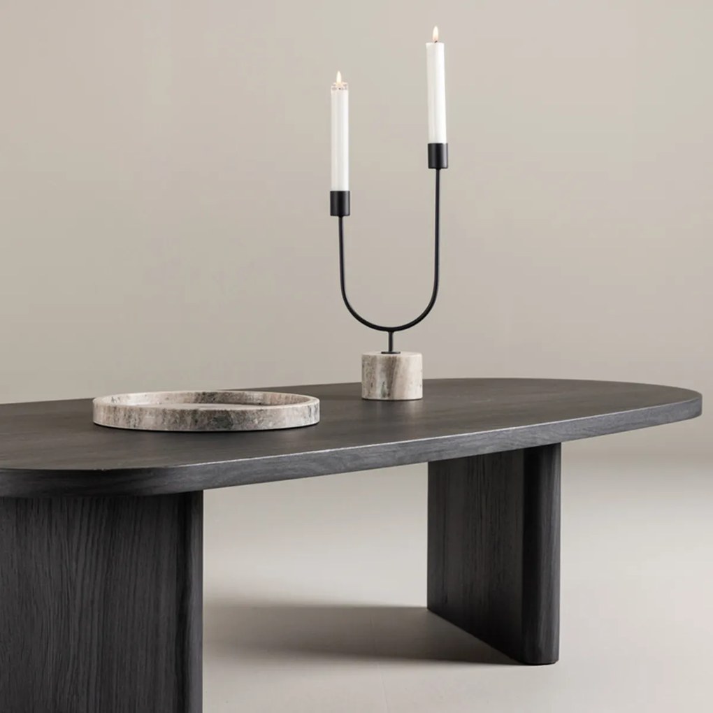 Organische Salontafel Zwart - 65 X 130cm.