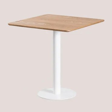 Square Bar Table In Ash Veneer Frappe ↔︎ 70 Cm & Wit - Sklum