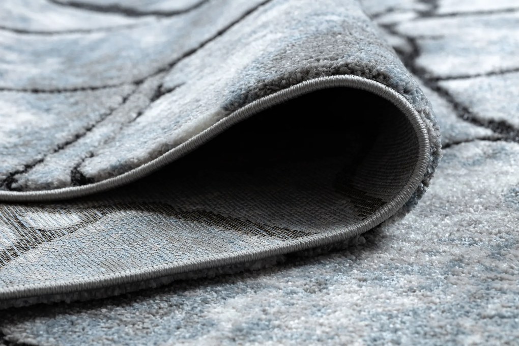 Tapijt modern COZY 8873 Cracks Gescheurd beton - Structureel,  twee poolhoogte , helder , grijskleuring / blauw