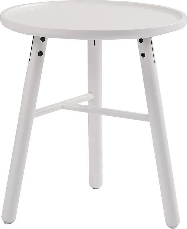 Nordiq Fia Coffeetable - Houten bijzettafel - Ø50 x H55 cm - Wit- Salontafel - Bijzettafeltje - Eikenhout - Scandinavisch design - Witte meubels