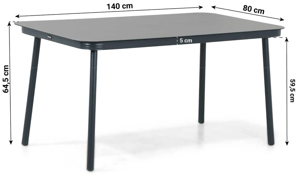 Dining Loungeset 7 personen Aluminium/rope Grijs  Lifestyle Garden Furniture Boretti