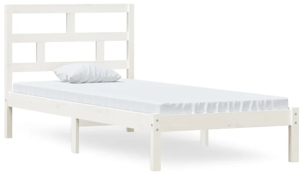 vidaXL Bedframe massief grenenhout wit 90x200 cm