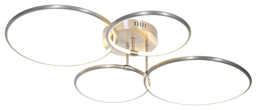 Plafondlamp staal incl. LED 3-staps dimbaar 4-lichts - Joaniqa Modern rond Binnenverlichting Lamp