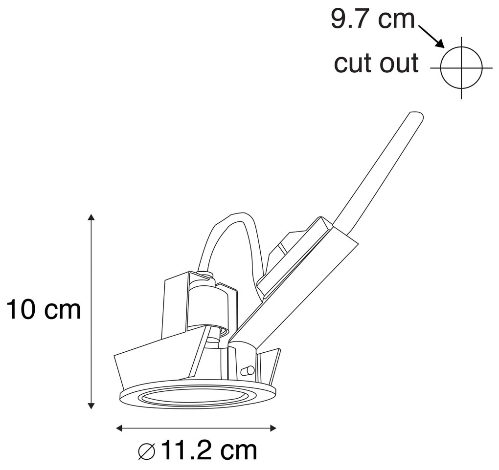 Set van 6 Moderne inbouwspot zwart kantelbaar AR70 - Cisco