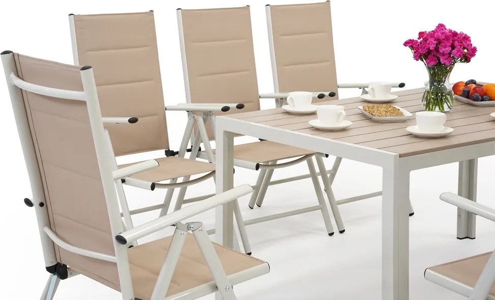 Polywood Verona aluminium tuinset voor 8 personen Garden Point beige